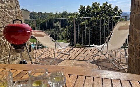 Santa Barbara: Meubles, Mobilier De Jardin, Chaise, Tableau De Plein Air, Balcon, Dur, Tache De Bois, Plate-Forme, Patio, Chaise Pliante