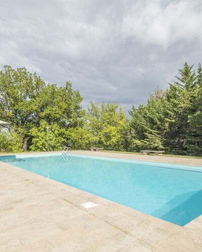 Cottage Monti Pet Friendly With Shared Pool: Piscine, Ombre, Aménagement Paysager, Conception, Tuile, Recours, Dalle, À Feuilles Persistantes