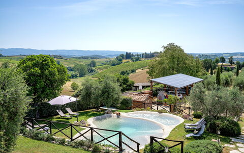 Villa Elsa di Bibbiano Pool, Sauna and View: Piscine, Jardin, Tente, Aménagement Paysager, Arrière-Cour, Parapluie, Mobilier De Jardin, Cour, Canopée, Pelouse