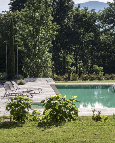 Villa Cortona: Eco-Sustainable Luxury Estate with: Arbuste, Jardin, Piscine, Aménagement Paysager, Arrière-Cour, Ombre, Pelouse, Dalle, Cour, Mobilier De Jardin