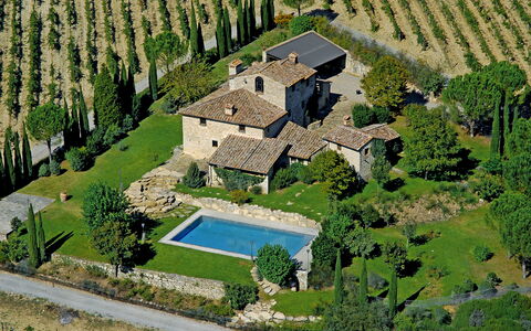 La Dimora del Chianti Dimora: Stunning Tuscan Vill: Biens, Zone Résidentielle, Domicile, Aménagement Paysager, Manoir, Villa, Jardin, Vue Du Ciel, Hacienda, Ferme