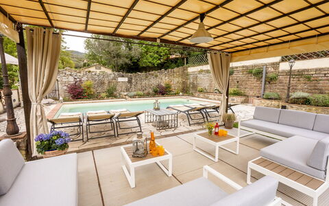 Antica Villa Della Lana: Meubles, Piscine, Mobilier De Jardin, Table, Chaise, Recours, Design Intérieur, Tableau De Plein Air, Table Cuisine Et Salle A Manger, Eco Hôtel