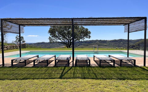 Villa Sassinoro: Piscine, Ombre, Structure En Plein Air, Aménagement Paysager, Pergola, Recours, Pavillon, Eco Hôtel, Mobilier De Jardin