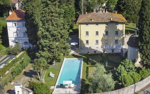Villa Tambellini De Fondra: Biens, Jardin, Piscine, Pelouse, Villa, Manoir, Haie, À Feuilles Persistantes