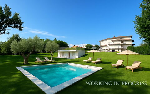Villa al Glicine Proprietà: Piscine, Jardin, Lot Terre, Pelouse, Ombre, Recours, Biens, Aménagement Paysager, Cour, Mobilier De Jardin