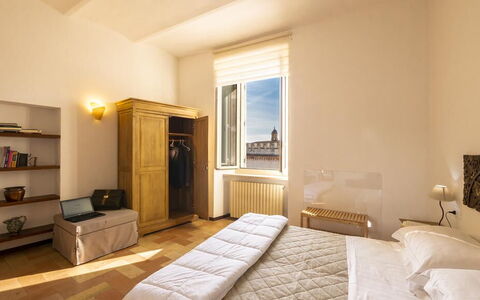 Appartamento la Fontana, Assisi: Mur, Design Intérieur, Meubles, Pièce, Appartement, Chambre, Lit, Éclairage, Sol, Plafond