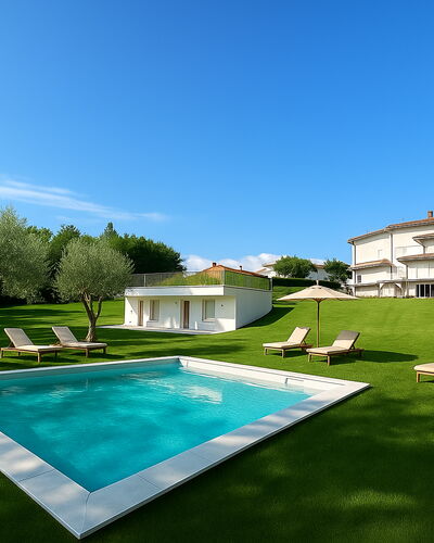 Villa al Glicine: Piscine, Jardin, Lot Terre, Pelouse, Recours, Ombre, Biens, Aménagement Paysager, Cour, Ferme