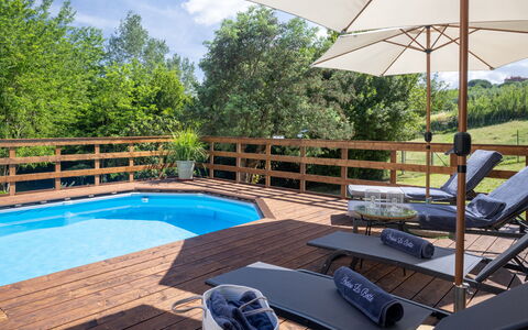 Podere la Botte, Pool, Lari: Bois, Piscine, Mobilier De Jardin, Meubles, Dur, Tache De Bois, Plate-Forme, Eco Hôtel, Recours, Planche