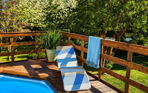 Podere la Botte, Pool, Lari: Bois, Meubles, Mobilier De Jardin, Tache De Bois, Dur, Eco Hôtel, Piscine, Plate-Forme, Ombre, Jardin