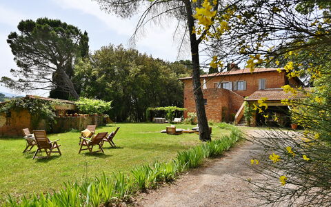 Casale Il Rondò, Private Pool, Città della Pieve: Arbuste, Domicile, Maison, Chalet, Jardin, Biens, Arrière-Cour, Pelouse, Ferme