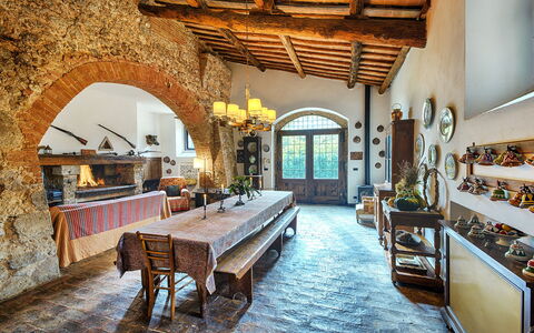 Medieval Castle Living: Vineyards, Swimming Pool &: Meubles, Mur, Table, Sol, Design Intérieur, Chaise, Table Cuisine Et Salle A Manger, Plafond, Salle À Manger, Plante D'Appartement