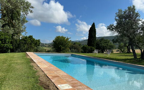 Molinazzo: Bleu, Piscine, Jardin, Aménagement Paysager, Ombre, Caractéristique De L'Eau, Hacienda, À Feuilles Persistantes, Arrière-Cour