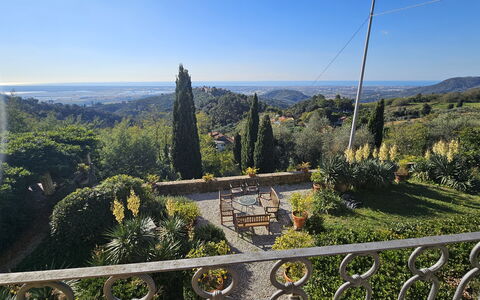 Villa Il Torrazzo, Vista Mare, Massarosa: Végétation, Paysage Naturel, Paysage, Montagnes, Colline, Arbuste, Station De Montagne, Chaparral, Plantation, Aménagement Paysager