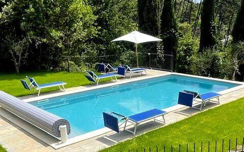 Villa Il Torrazzo, Vista Mare, Massarosa: Piscine, Mobilier De Jardin, Composite, Balancelle, Ombre, Jardin, Loisir, Recours, Aménagement Paysager, Conception