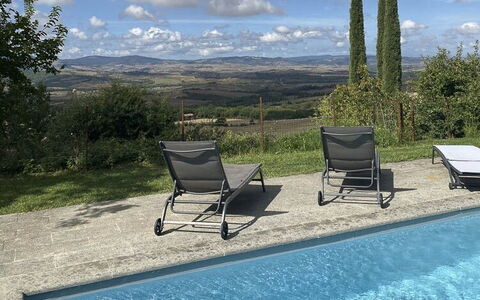 Podere i Prati: Bleu, Meubles, Mobilier De Jardin, Piscine, Balancelle, Chaise, Ombre, Chaise Longue, Dalle, Arrière-Cour