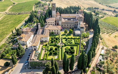 Maison Badia a Passignano: Jardin, Vue Du Ciel, Biens, Haie, Manoir, Pelouse, Cour, Aménagement Paysager, Château, Cour