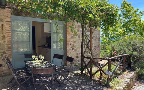 Casa Stella Serena, Podere le Scopaie, Pool: Meubles, Mobilier De Jardin, Tableau De Plein Air, Chaise, Jardin, Pot De Fleur, Arrière-Cour, Ombre, Mur De Pierre, Plante D'Appartement