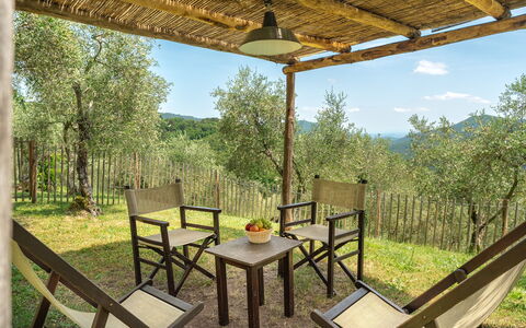 La Sorgente: Bois, Meubles, Mobilier De Jardin, Chaise, Table Cuisine Et Salle A Manger, Dur, Tableau De Plein Air, Tache De Bois, Ombre, Porche