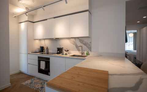 Terrazza Mare, Jacuzzi and Seaview: Cuisine, Comptoir, Design Intérieur, Sol, Appareil De Cuisine, Meubles, Bois, Sol, Plafond, Luminaire
