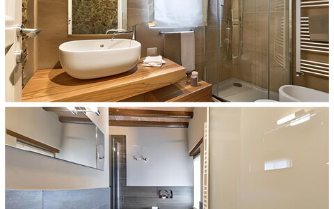 Villa Larino: Salle De Bains, Design Intérieur, Lavabo, Luminaire Plomberie, Sol, Évier, Mur, Sol, Miroir, Bois