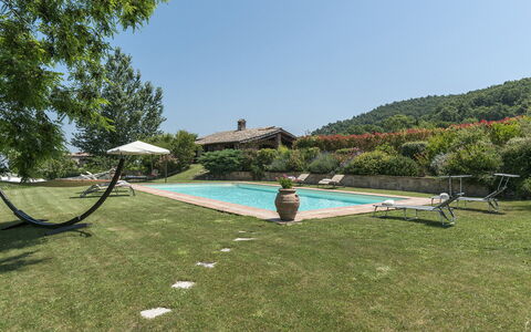 Casale al Doglio 6+1: Jardin, Biens, Eco Hôtel, Hacienda, Ferme, Piscine, Pelouse, Aménagement Paysager, Ombre, Cour