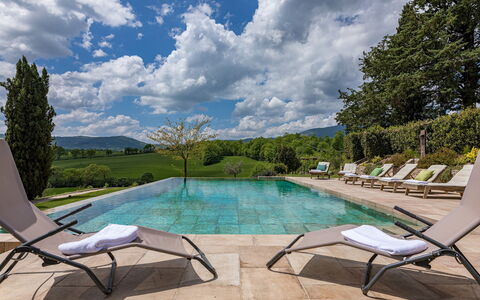 Podere Fabbrica 12: Piscine, Mobilier De Jardin, Jardin, Ombre, Aménagement Paysager, Recours, Balancelle, Chaise, Dalle, Eco Hôtel