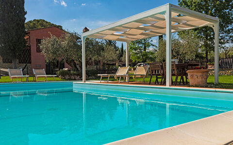 Villa Gino 8+2: Piscine, Recours, Ombre, Structure En Plein Air, Jardin, Eco Hôtel, Pergola, Loisir, Arrière-Cour, Mobilier De Jardin