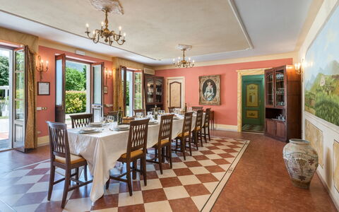 Tenuta Astolfi 12+3: Meubles, Table, Design Intérieur, Éclairage, Chaise, Pièce, Table Cuisine Et Salle A Manger, Plafond, Luminaire, Salle À Manger