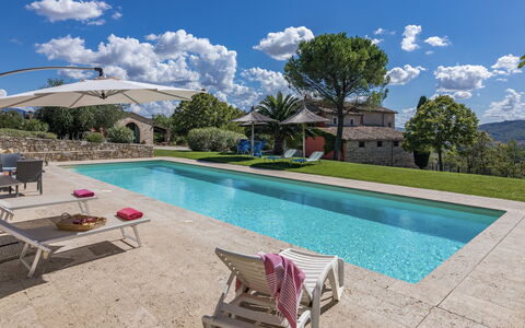 Villa le Logge 12: Bleu, Piscine, Biens, Jardin, Hacienda, Recours, Aménagement Paysager, Villa, Ferme, Cour