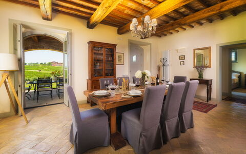 Villa Flaminia 8+2 -: Meubles, Design Intérieur, Table, Chaise, Bois, Salle À Manger, Table Cuisine Et Salle A Manger, Sol, Pièce, Sol