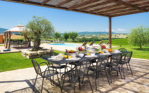 Villa Flaminia 8+2 -: Ciel, Piscine, Mobilier De Jardin, Meubles, Lot Terre, Recours, Eco Hôtel, Ombre, Jardin, Parapluie