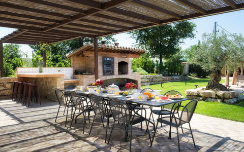 Villa Flaminia 8+2 -: Meubles, Table, Mobilier De Jardin, Jardin, Chaise, Tableau De Plein Air, Arrière-Cour, Patio, Dalle, Ombre