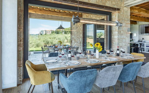 Casale the Place 6+2: Table Cuisine Et Salle A Manger, Meubles, Table, Chaise, Matériau Naturel, Salle À Manger, Conception, Restaurant, Villa, Faisceau
