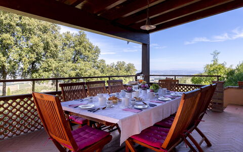 Villa Bel Panorama 8: Meubles, Chaise, Table, Table Cuisine Et Salle A Manger, Recours, Tableau De Plein Air, Mobilier De Jardin, Ombre, Eco Hôtel, Balcon