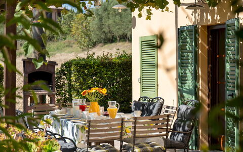 Casa da Sogno 12: Meubles, Mobilier De Jardin, Vert, Chaise, Table, Tableau De Plein Air, Jardin, Table Cuisine Et Salle A Manger, Ombre