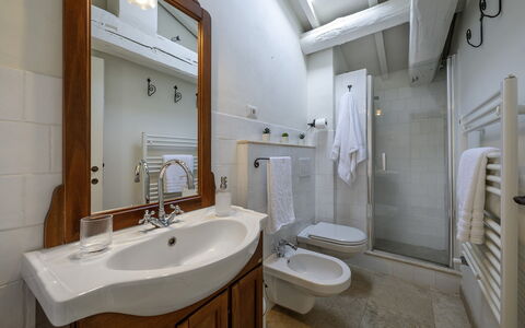 Podere Vernine di Sotto 14: Sol, Design Intérieur, Luminaire Plomberie, Bois, Sol, Salle De Bains, Évier, Lavabo, Plafond, Robinet