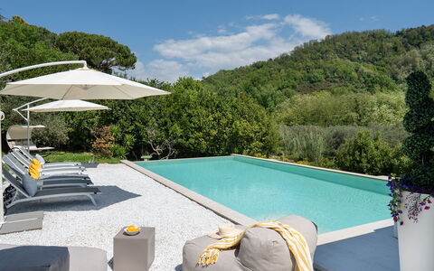 Villa Lunezia 6: Piscine, Mobilier De Jardin, Recours, Ombre, Parapluie, Eco Hôtel, Balancelle, Chaise, Aménagement Paysager, Jardin