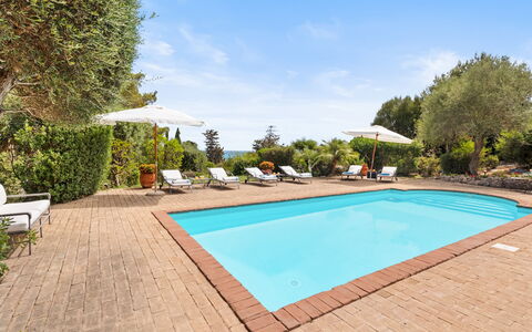 Villa Althaea 6: Bleu, Piscine, Mobilier De Jardin, Recours, Eco Hôtel, Ombre, Balancelle, Aménagement Paysager, Chaise, Villa