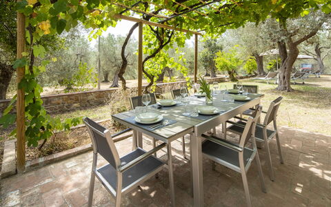 Casale le Lupe Apartments: Meubles, Table, Table Cuisine Et Salle A Manger, Mobilier De Jardin, Tableau De Plein Air, Chaise, Restaurant, Ombre, Patio, Jardin