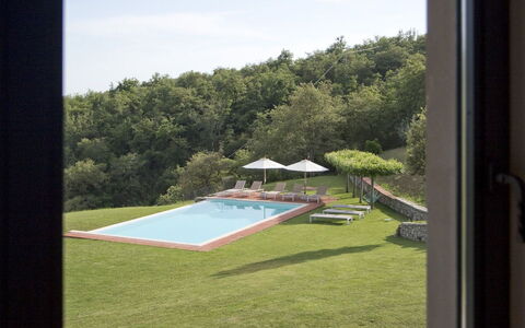 La Maccinaia 14: Propriété, Herbe, Fenêtre, Pièce, Arbre, Maison, Architecture, Domicile, Pelouse, Paysage