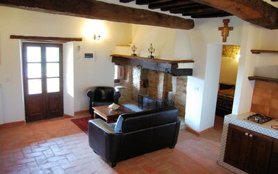 living room with fireplace