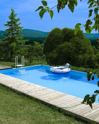 Casa Rossa: Bleu, Piscine, Loisir, Jardin, Ombre, Arrière-Cour, Aménagement Paysager, Recours, Mobilier De Jardin, Pelouse