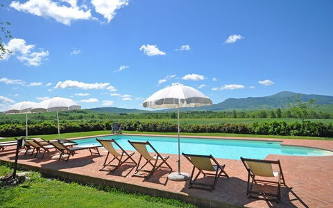 Pienza: Propriété, Piscine, Recours, Paysage Naturel, Immobilier, Loisir, Bâtiment, Biens, Maison, Ciel