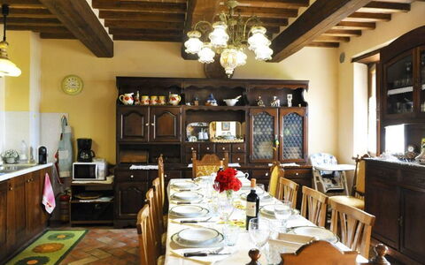 Casetta i Ciliegi: Restaurant, Bâtiment, Propriété, Pièce, Design Intérieur, Salle À Manger, Meubles, Table, Plafond, Faisceau