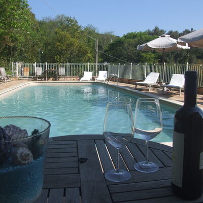 Villa Il Castagno: L'Eau, Propriété, Piscine, Bleu Azur, Plante, Arbre, Mobilier De Jardin, Bouteille, Ciel, Loisir